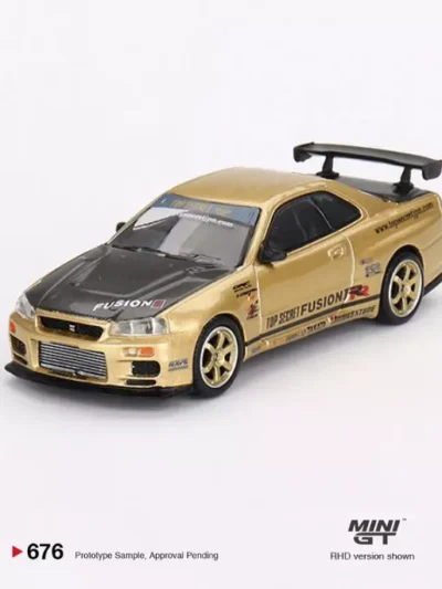 MINI GT 1:64 MGT00676 Nissan Skyline GT-R (R34) Top Secret Top Secret Gold
