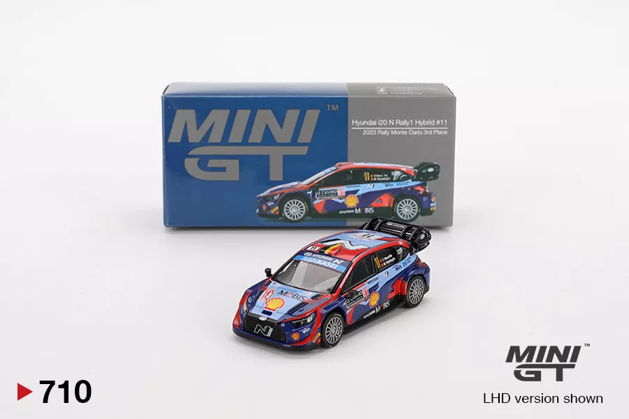 MINI GT 1:64 MGT00710 Hyundai i20 N Rally1 Hybrid #11 2023 Rally Monte Carlo 3rd Place - Image 3