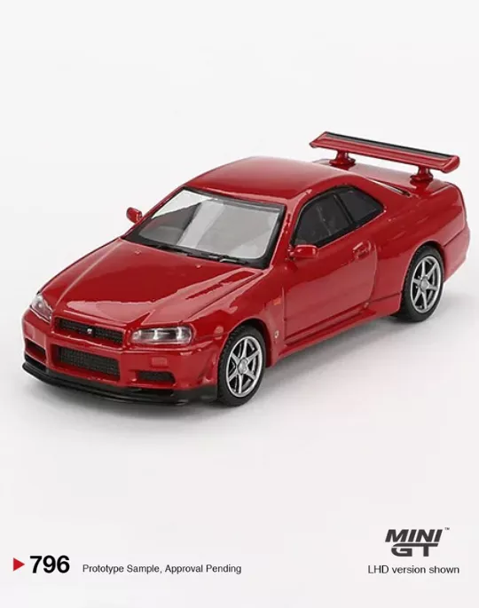 MINI GT 1:64 MGT00796 Nissan Skyline GT-R (R34) V-Spec Active Red