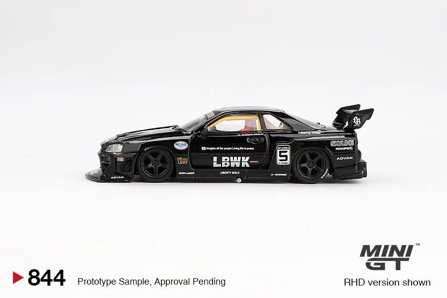 Mini GT 1:64 MGT00844 Nissan LB-ER34 Super Silhouette SKYLINE Black - Image 3