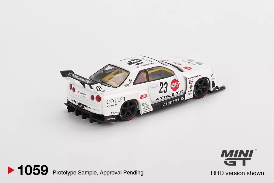 Mini GT 1:64 MGT01059 Nissan LB-ER34 Super Silhouette ATHLETE/COLLET White