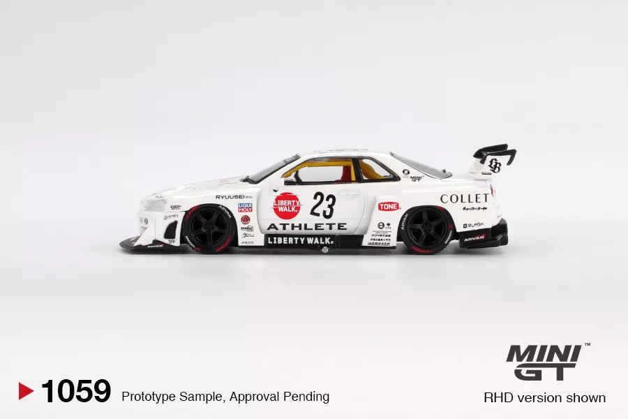 Mini GT 1:64 MGT01059 Nissan LB-ER34 Super Silhouette ATHLETE/COLLET White - Image 4