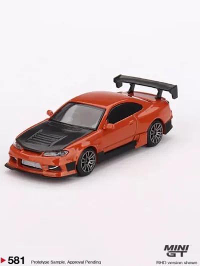 MINI GT 164 MGT00581 Nissan Silvia S15 D-MAX Metallic Orange