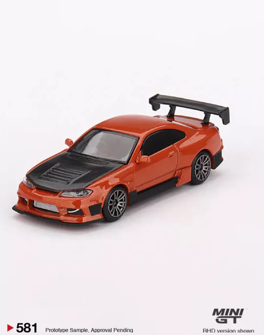 MINI GT 164 MGT00581 Nissan Silvia S15 D-MAX Metallic Orange