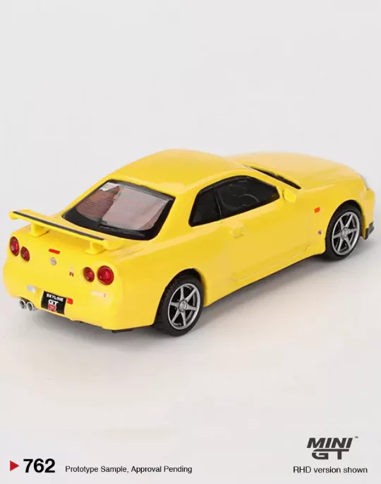 Mini GT 1:64 MGT00762 Nissan Skyline GT-R (R34) V-Spec Lightning Yellow
