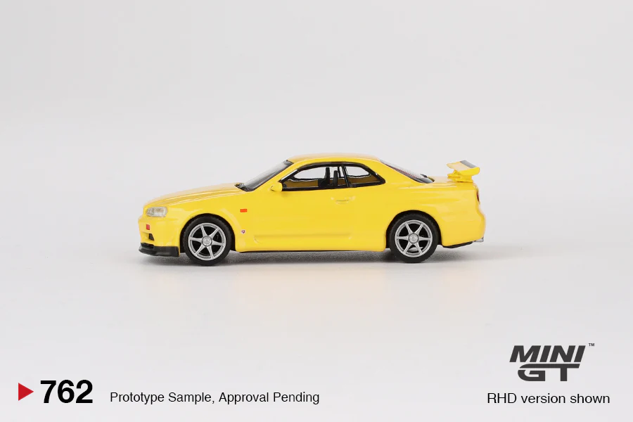 Mini GT 1:64 MGT00762 Nissan Skyline GT-R (R34) V-Spec Lightning Yellow