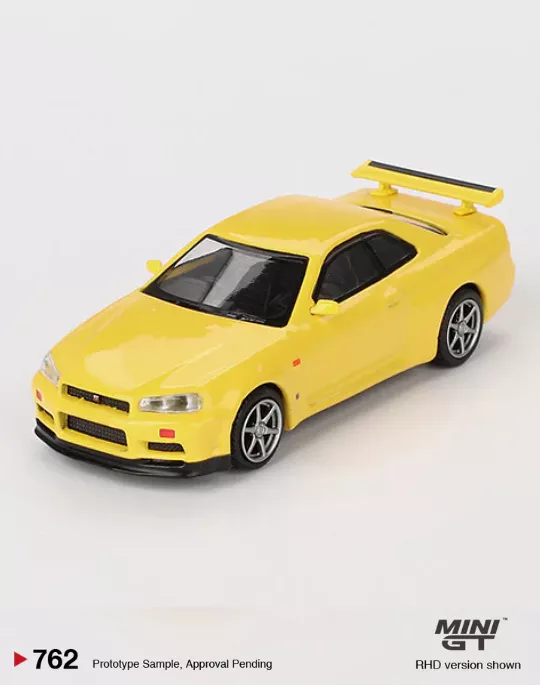 Mini GT 1:64 MGT00762 Nissan Skyline GT-R (R34) V-Spec Lightning Yellow