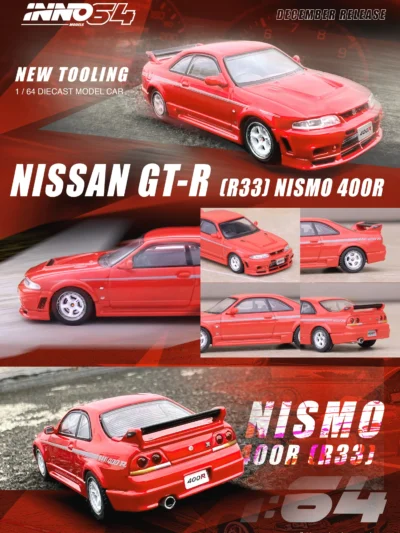 INNO64 1/64 Nissan Skyline GT-R (R33) NISMO 400R RED
