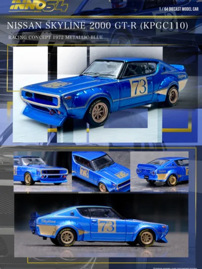 INNO64 164 NISSAN SKYLINE 2000 GT-R (KPGC110) RACING CONCEPT 1972
