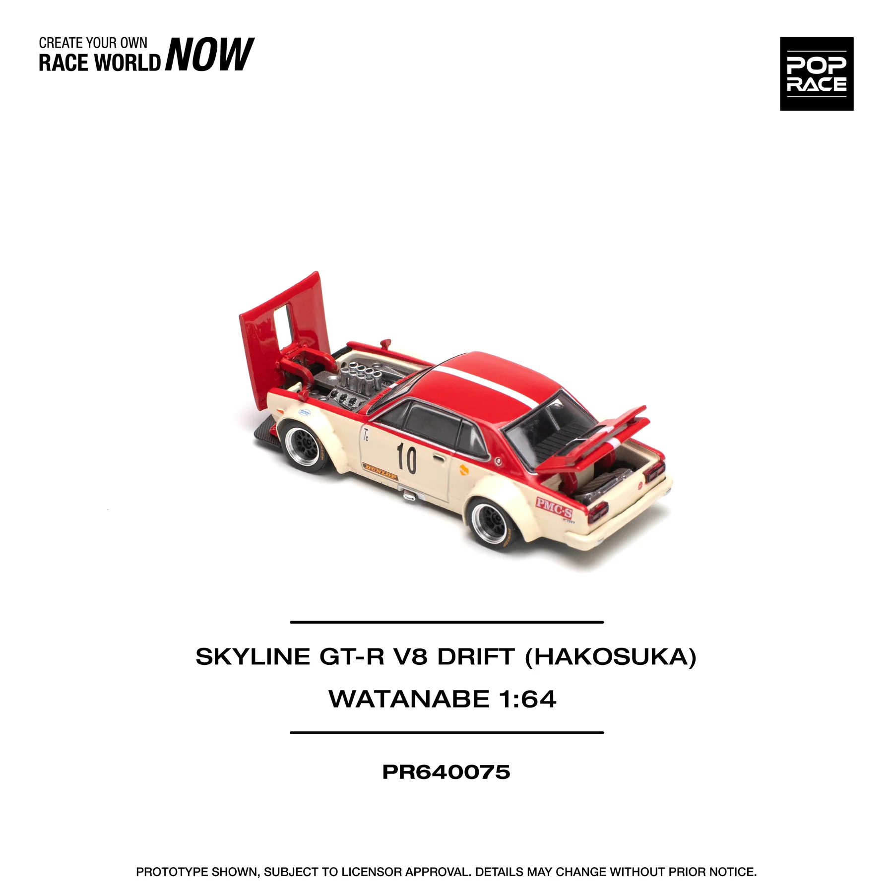 PR640075 POPRACE 1:64 NISSAN SKYLINE GT-R V8 DRIFT (HAKOSUKA) WATANABE - Image 2
