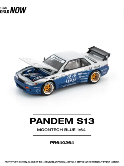 PR640264 POPRACE 1:64 PANDEM NISSAN SILVIA S13 MOONTECH BLUE
