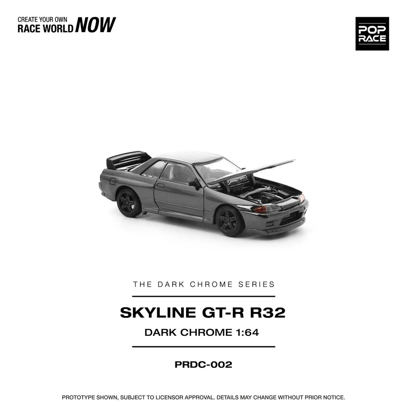 PRDC002 POP RACE 1:64 NISSAN R32 GT-R DARK CHROME - Image 3