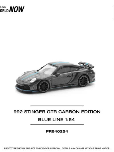 PR640254 POPRACE 1:64 992 STINGER GTR CARBON EDITION (BLUE LINE)