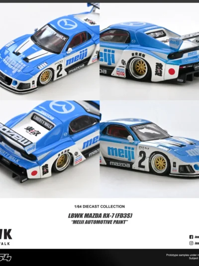 INNO64 1/64 MAZDA RX7 (FD3S) LB-SUPER SILHOUETTE "MEIJI" BLUE/WHITE