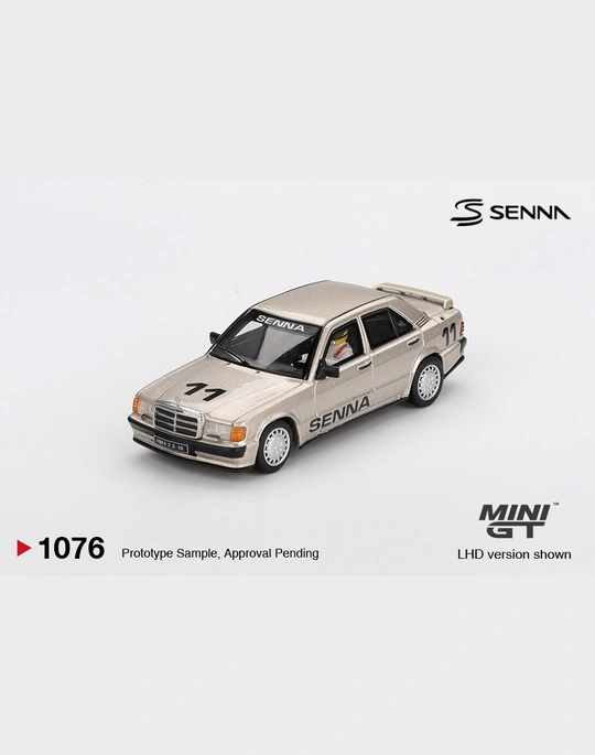 MINI GT 164 MGT01076 MERCEDES-BENZ 190 E 2.3-16 #11 AYRTON SENNA 1984 NÜRBURGRING RACE OF CHAMPIONS W FIGURE