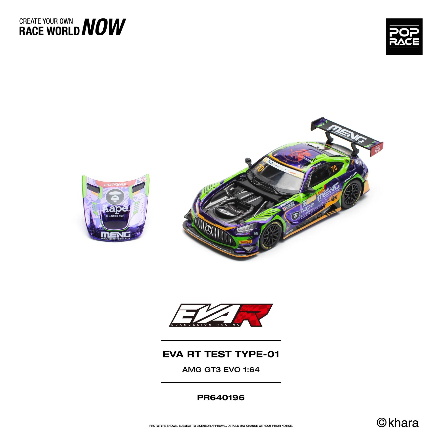 PR640196 POPRACE 1:64 EVA RT TEST TYPE-01 AMG GT3 EVO - MACAU GP 2023 - Image 3
