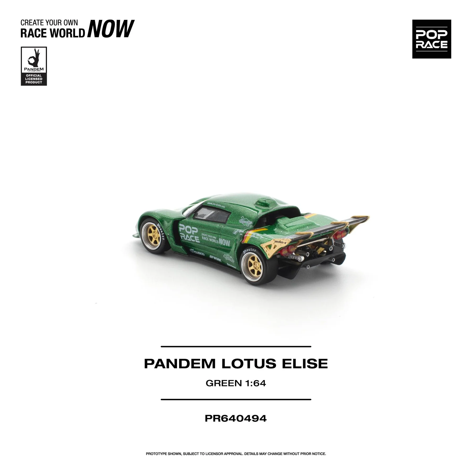 PR640494 POPRACE 1:64 PANDEM LOTUS ELISE - GREEN - Image 5