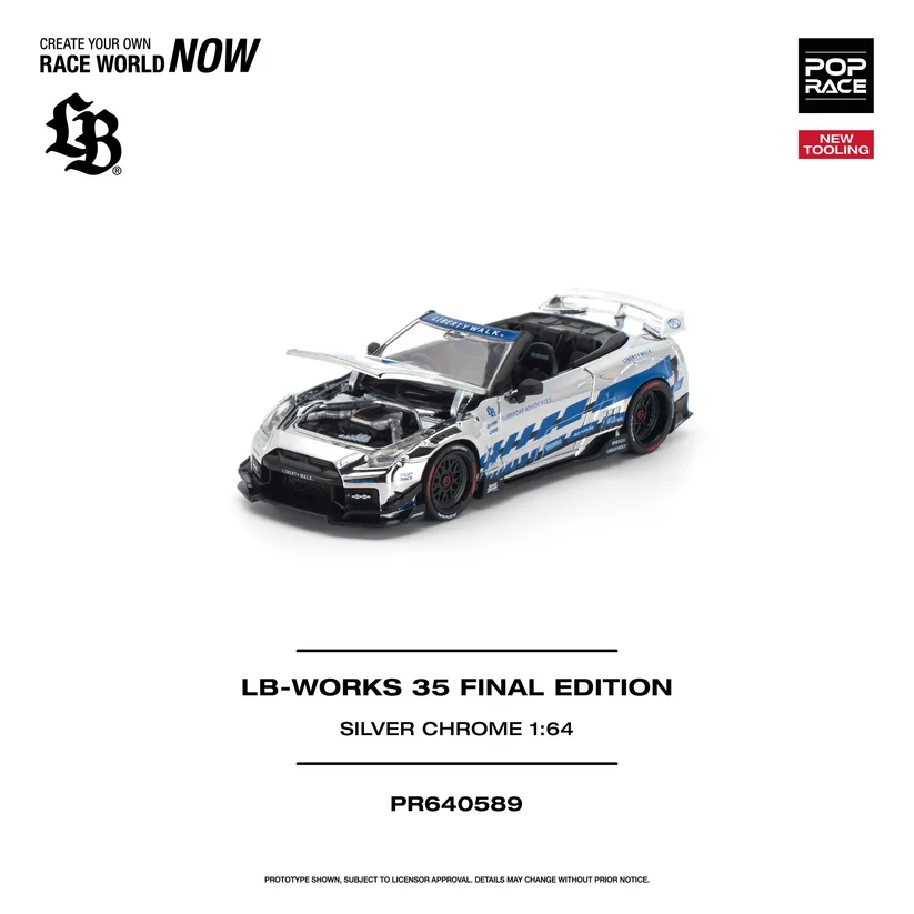 PR640589 POPRACE 1:64 LB-WORKS 35 FINAL EDITION SILVER CHROME (NEW TOOLING) - Image 2