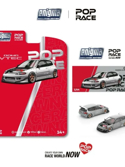 POPRACE x Enigma 1:64 PRE018 PANDEM CIVIC EG6 RAW METAL