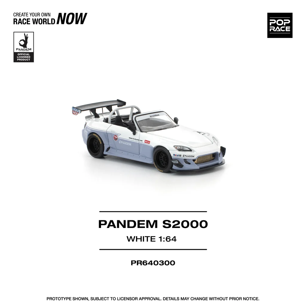 PR640300 POPRACE 1:64 HONDA PANDEM S2000 WHITE NEW TOOLING - Image 4
