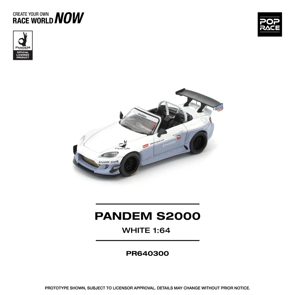 PR640300 POPRACE 1:64 HONDA PANDEM S2000 WHITE NEW TOOLING - Image 5