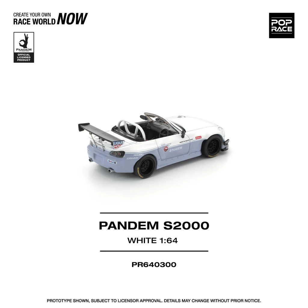 PR640300 POPRACE 1:64 HONDA PANDEM S2000 WHITE NEW TOOLING - Image 6