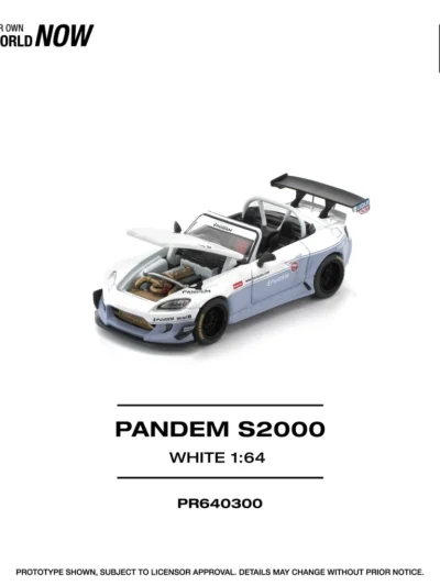 PR640300 POPRACE 1:64 HONDA PANDEM S2000 WHITE NEW TOOLING