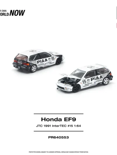 PR640553 POPRACE 1:64 HONDA CIVIC (EF9) #15 JTC 1991 INTERTEC NEW TOOLING